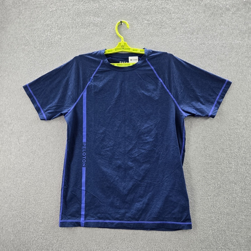 Rhone X Peloton Men Shirt M Blue Elastane Nylon Activewear‎ Logo
